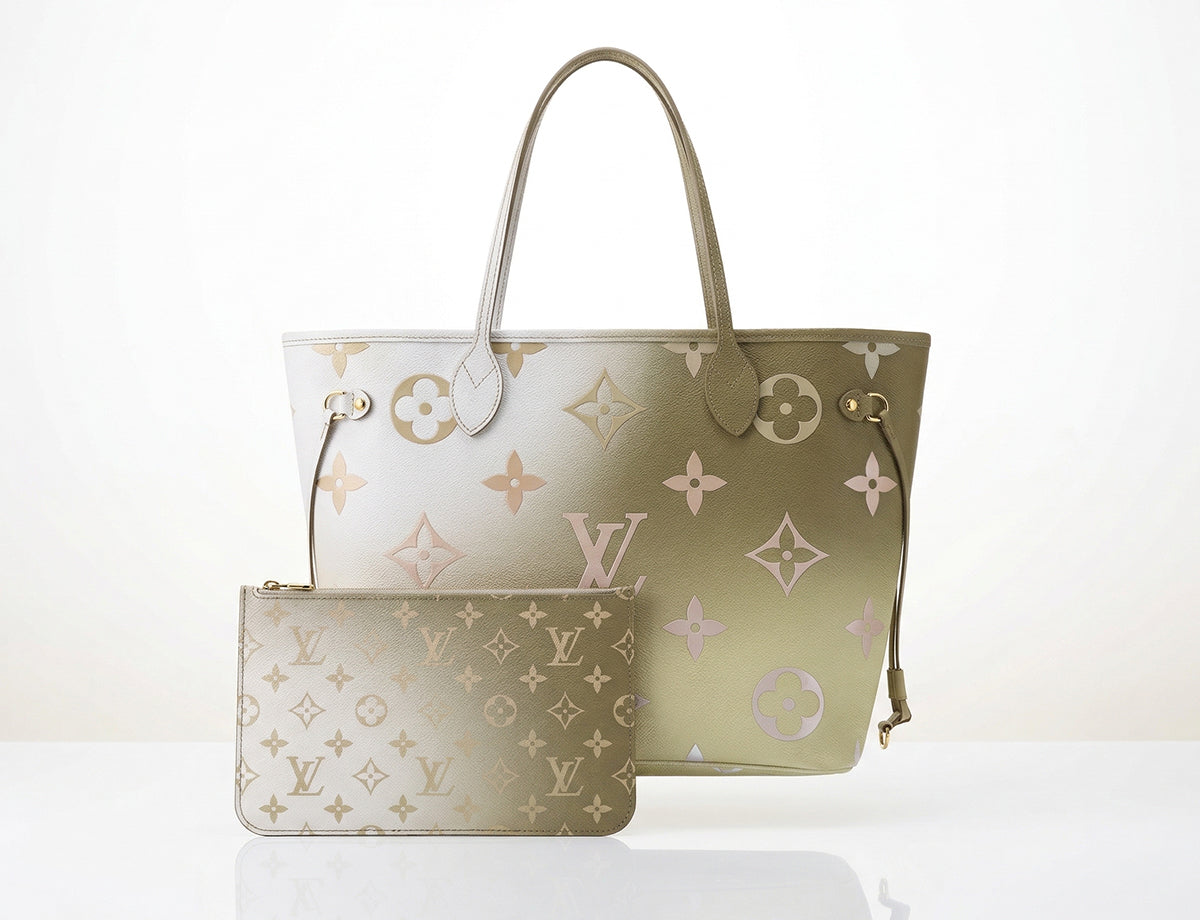 Louis Vuitton Spring in the City Neverfull MM in Sunset Khaki with Pouch