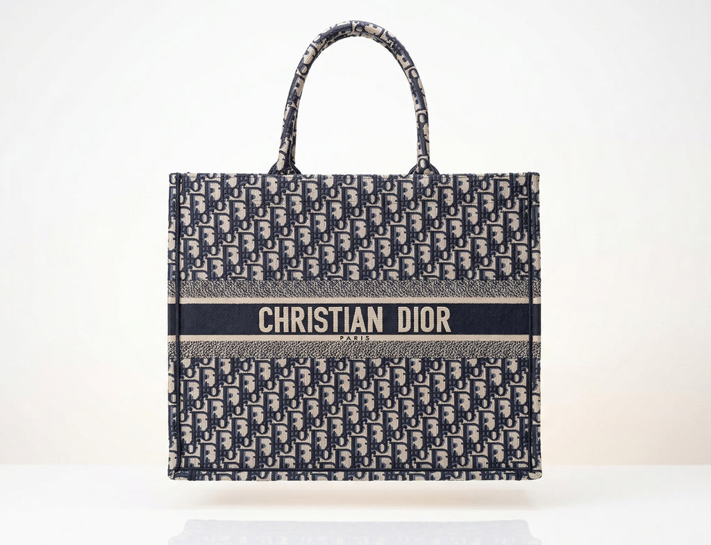 Christian Dior Large Dior Book Tote in Blue Oblique
