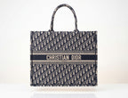 Christian Dior Large Dior Book Tote in Blue Oblique