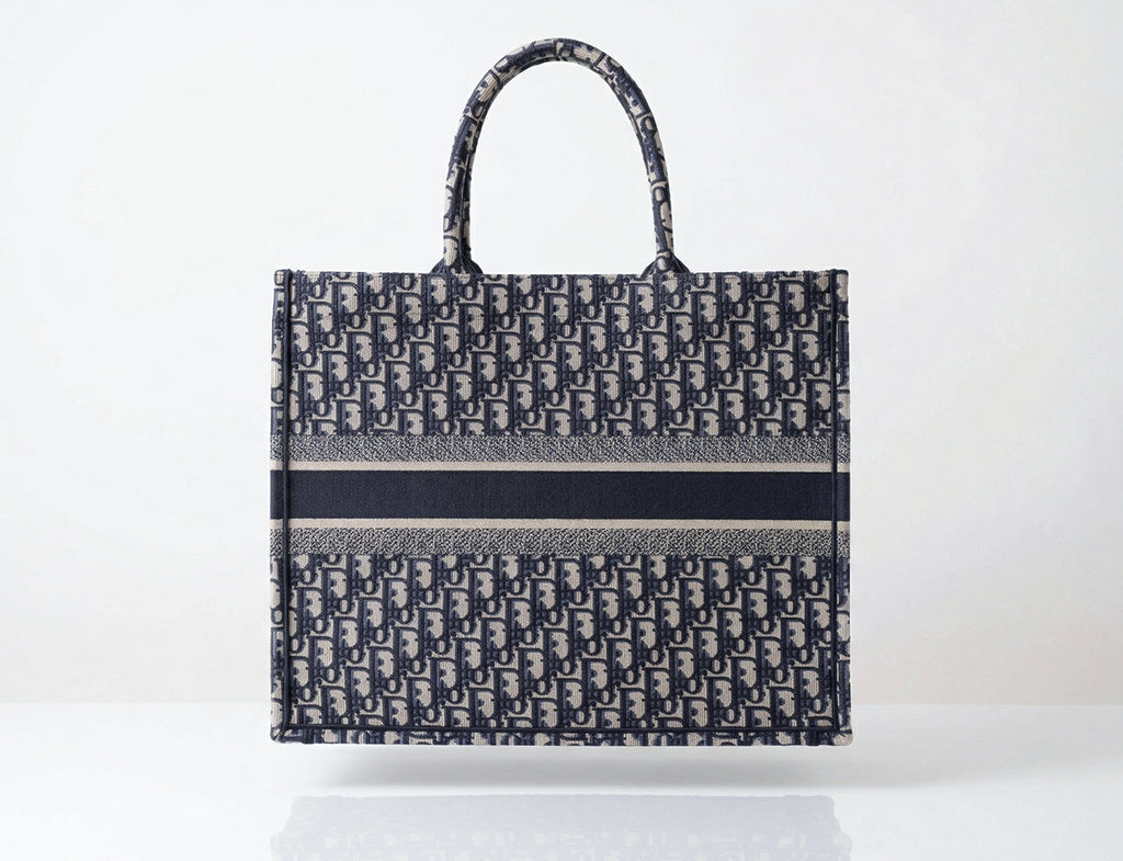 Christian Dior Large Dior Book Tote in Blue Oblique