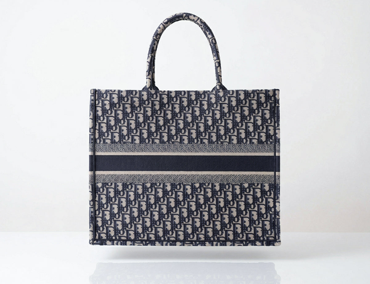 Christian Dior Large Dior Book Tote in Blue Oblique